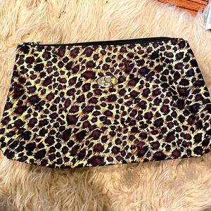 Lancôme Leopard Cosmetic Bag. New! Both sides zip and snap closure.